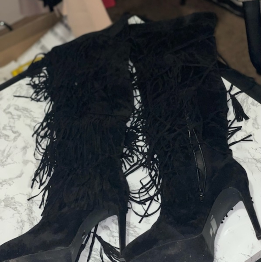 Knee high Fringe Boots